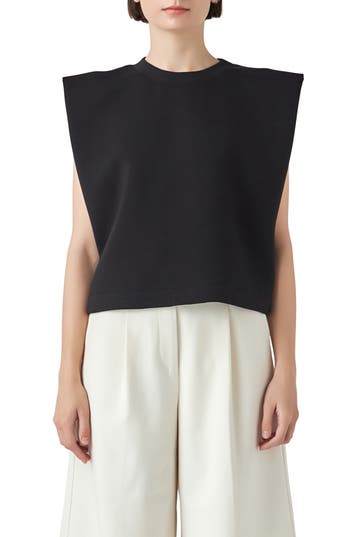 Grey Lab Soft Basic Top In Black