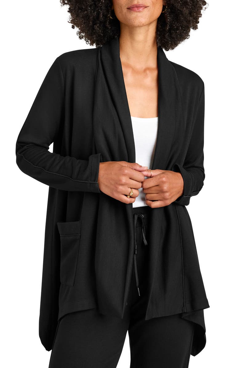 Splendid Supersoft Knit Drape Jacket, Main, color, Black