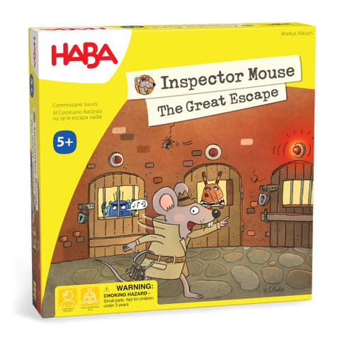 Inspector Mouse The Great Escape - Detective Board Games for Family Night, Cooperative Memory Games for Ages 5+, Includes 3D Playing Board