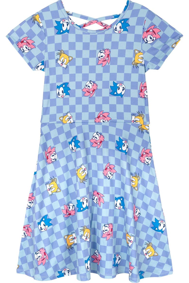 Sonic the Hedgehog 2-Pack Skater Dresses, Alternate, color, Sonic Blue Pink