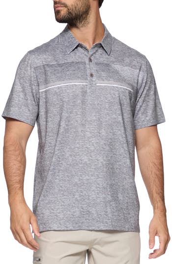 Flag And Anthem Gatesville Chest Stripe Performance Polo In Charcoal Combo