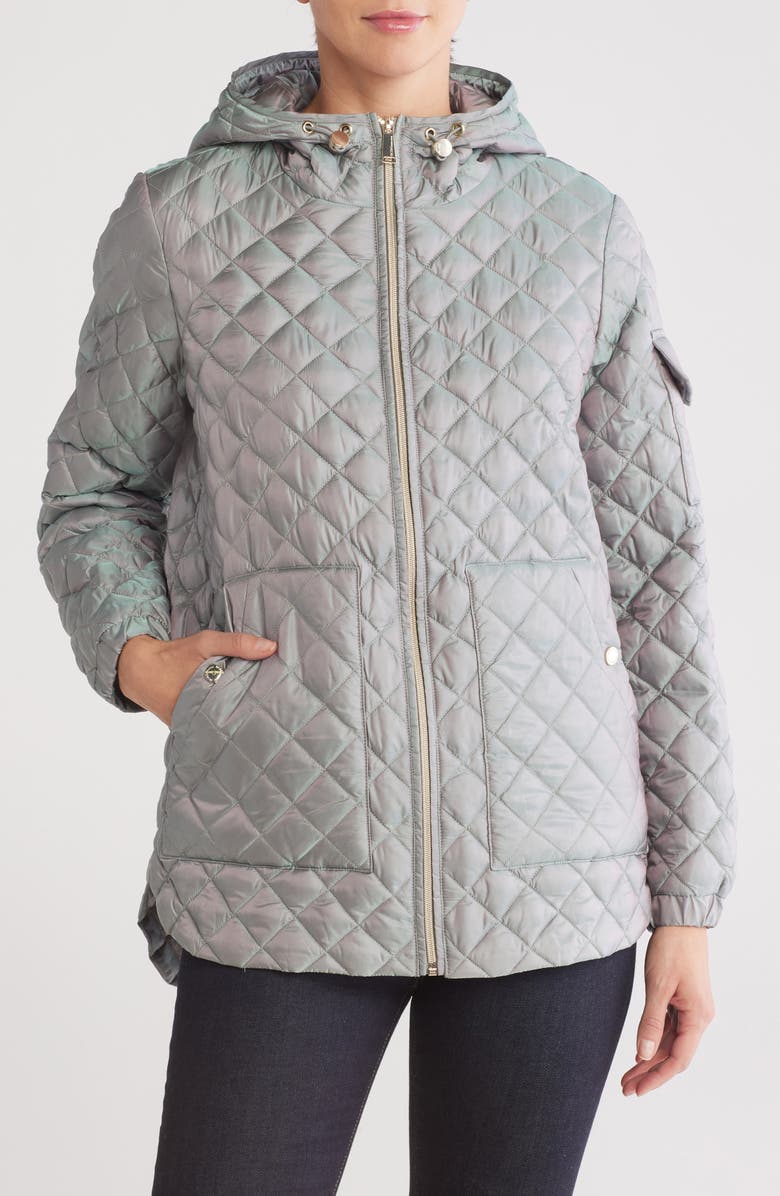 BCBGeneration Diamond Quilted Hooded Jacket, Main, color, 