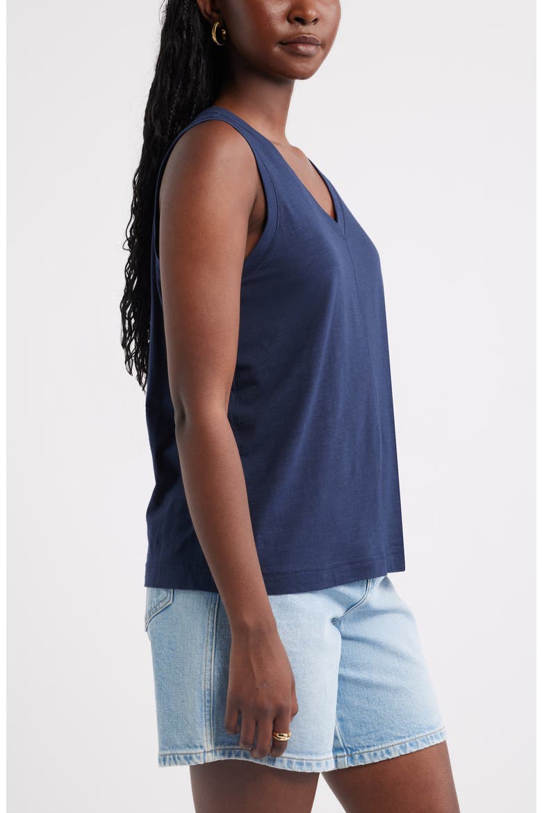Cotton Blend Slub Swing Tank, Alternate, color, NAVY STILL