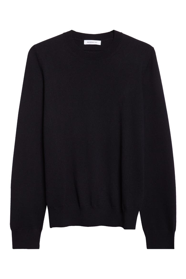 Cashmere Crewneck Sweater, Alternate, color, BLACK