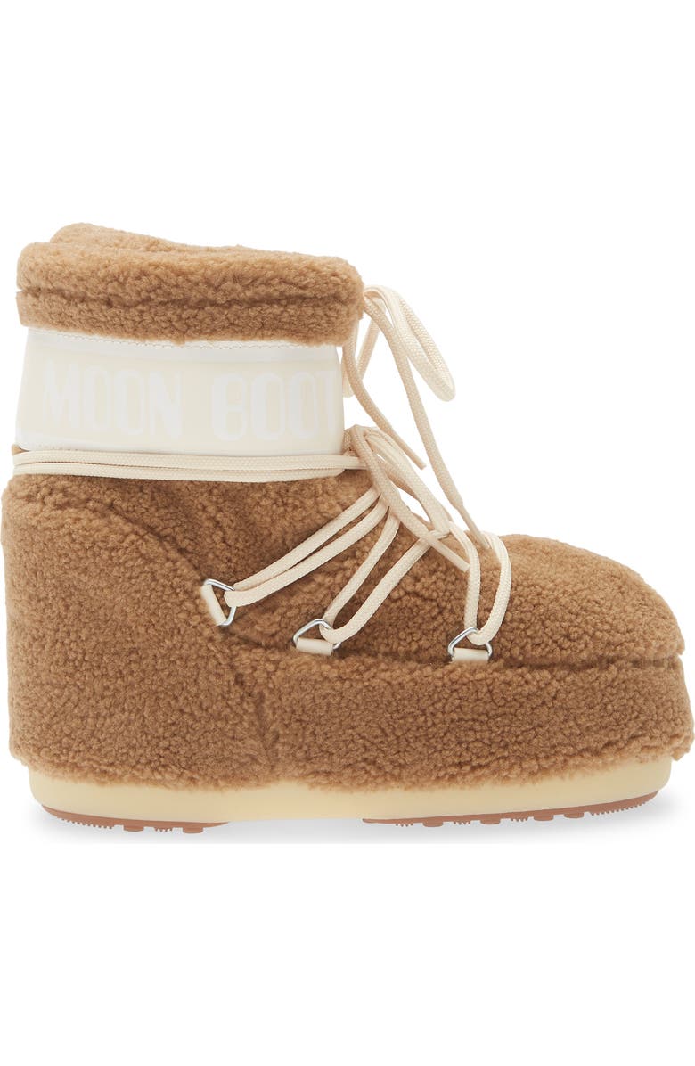 Moon Boot<sup>®</sup> Icon High Pile Fleece Low Boot, Alternate, color, Camel