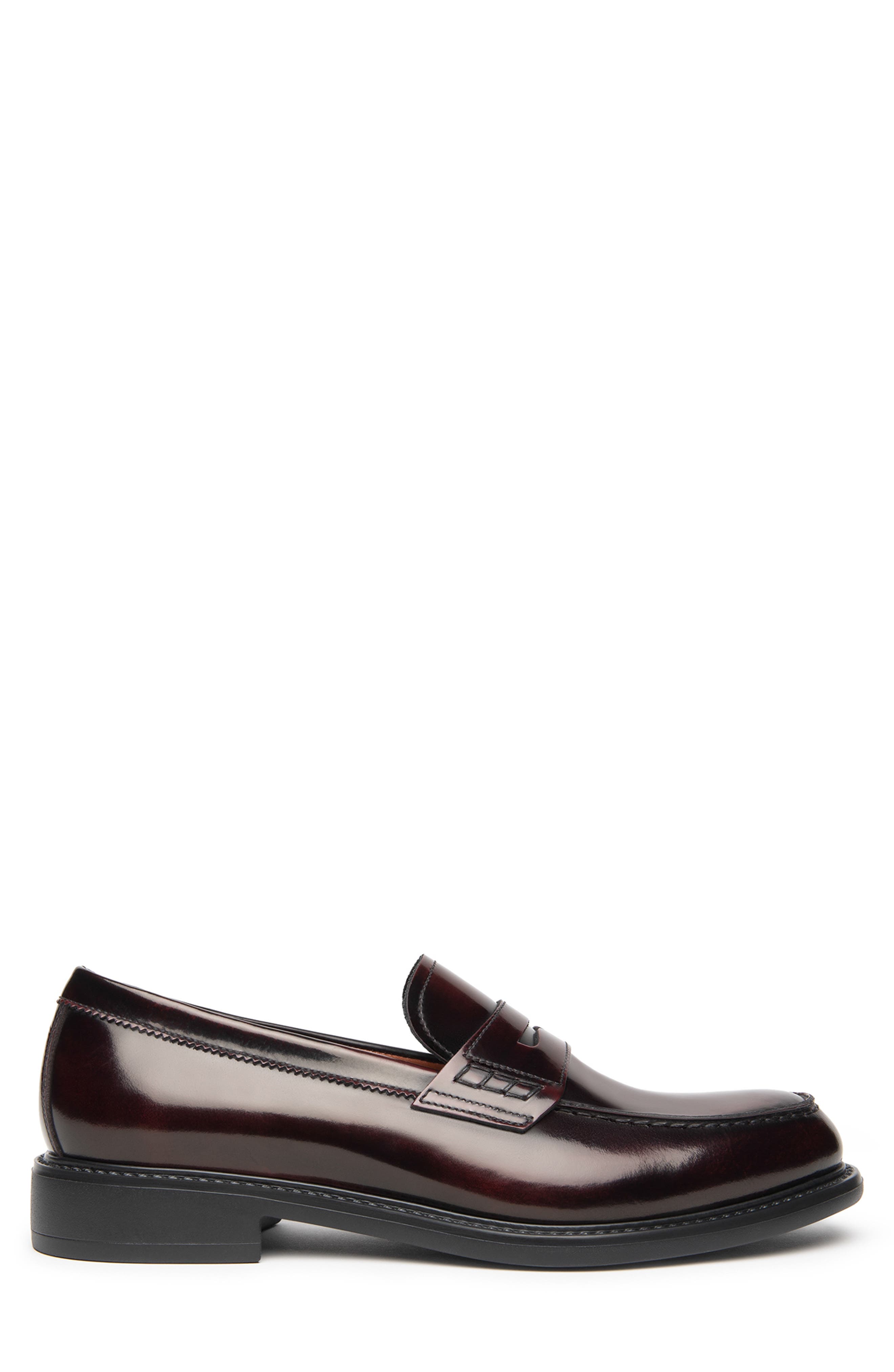 Leather Penny Loafer, Alternate, color, BORDEAUX