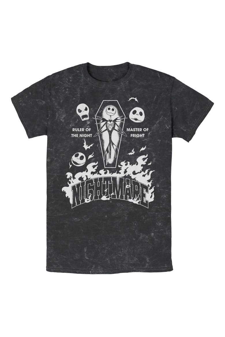 Mens The Nightmare Before Christmas Ruler of the Night Master of Fright T Shirt, Main, color, Black