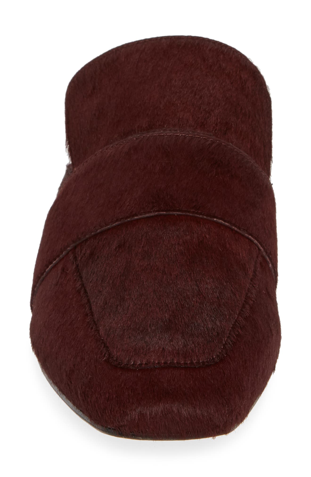 Aslen Genuine Calf Hair Loafer Mule, Alternate, color, BURGUNDY CALF HAIR