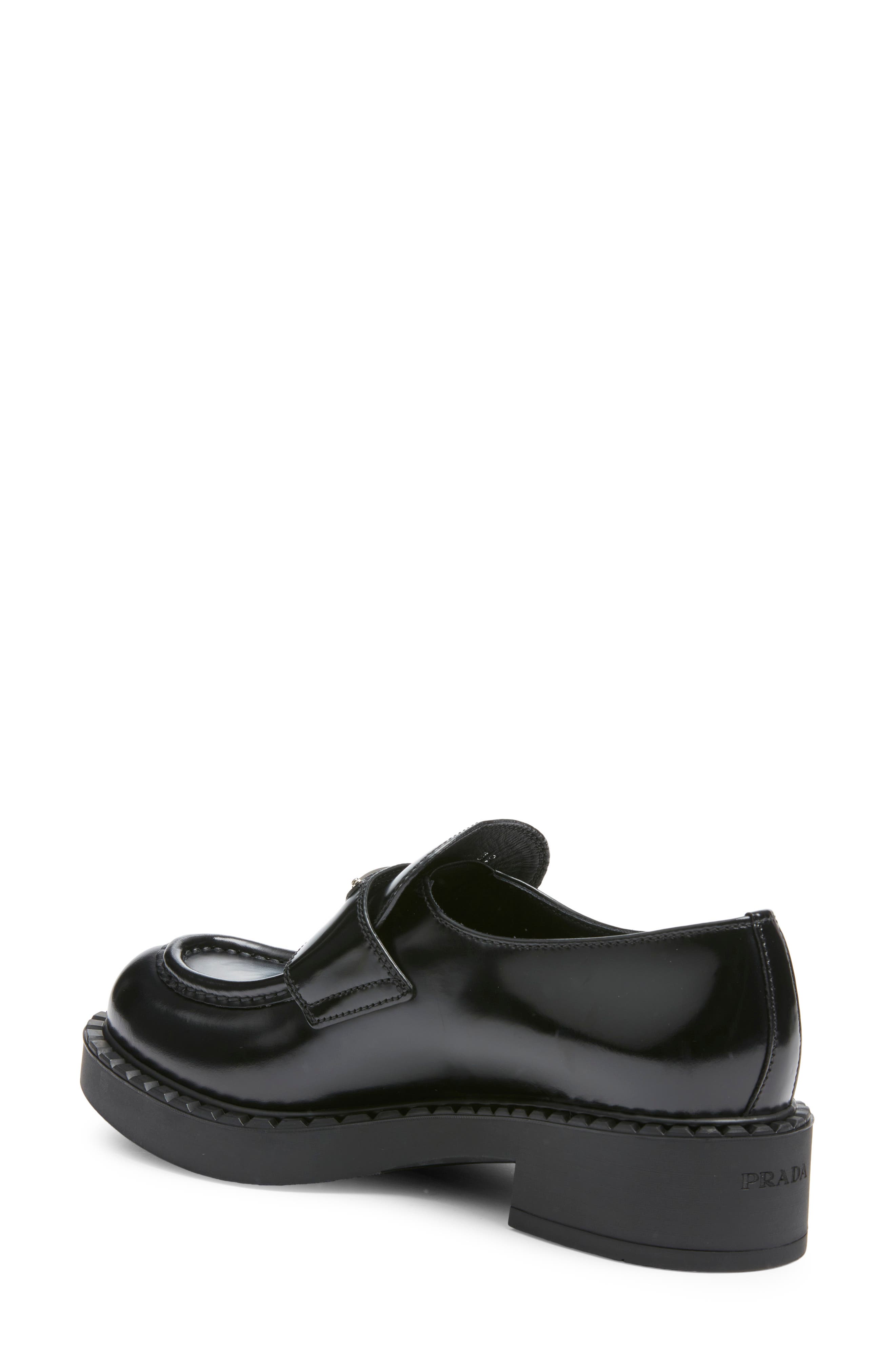 Prada Chocolate Logo Loafer, Alternate, color, 