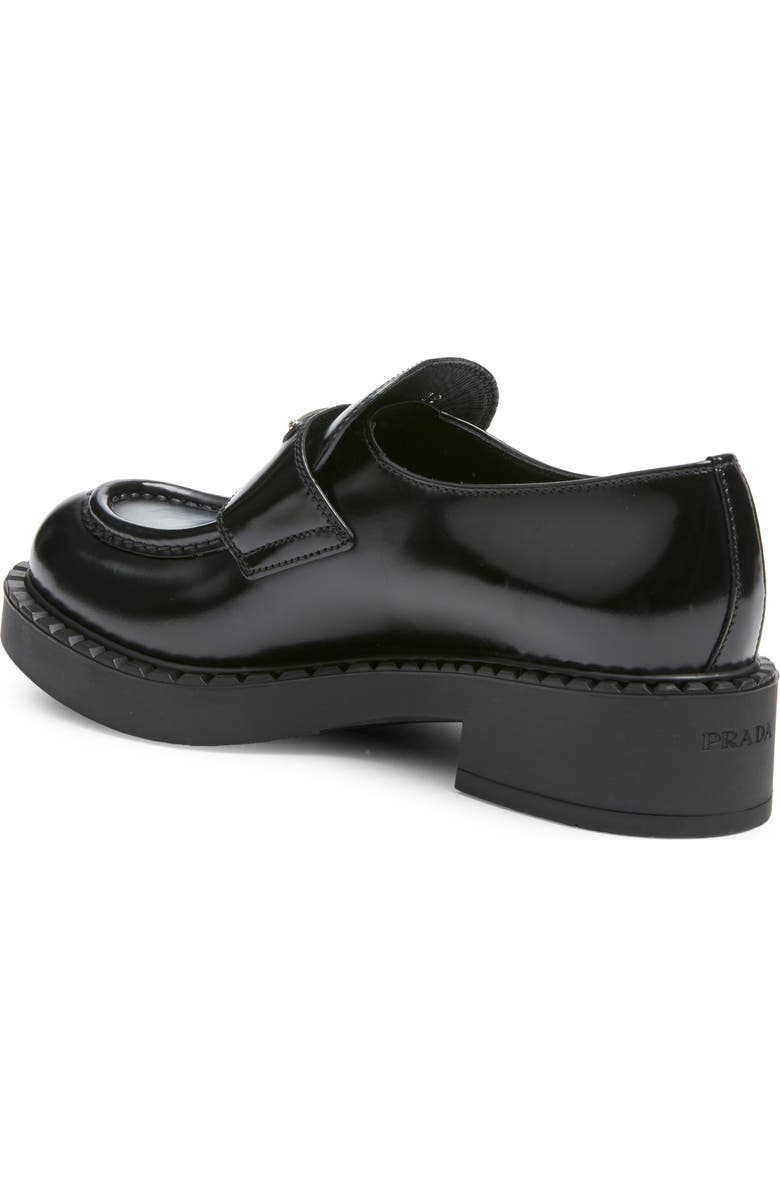 Prada Chocolate Logo Loafer, Alternate, color, Nero