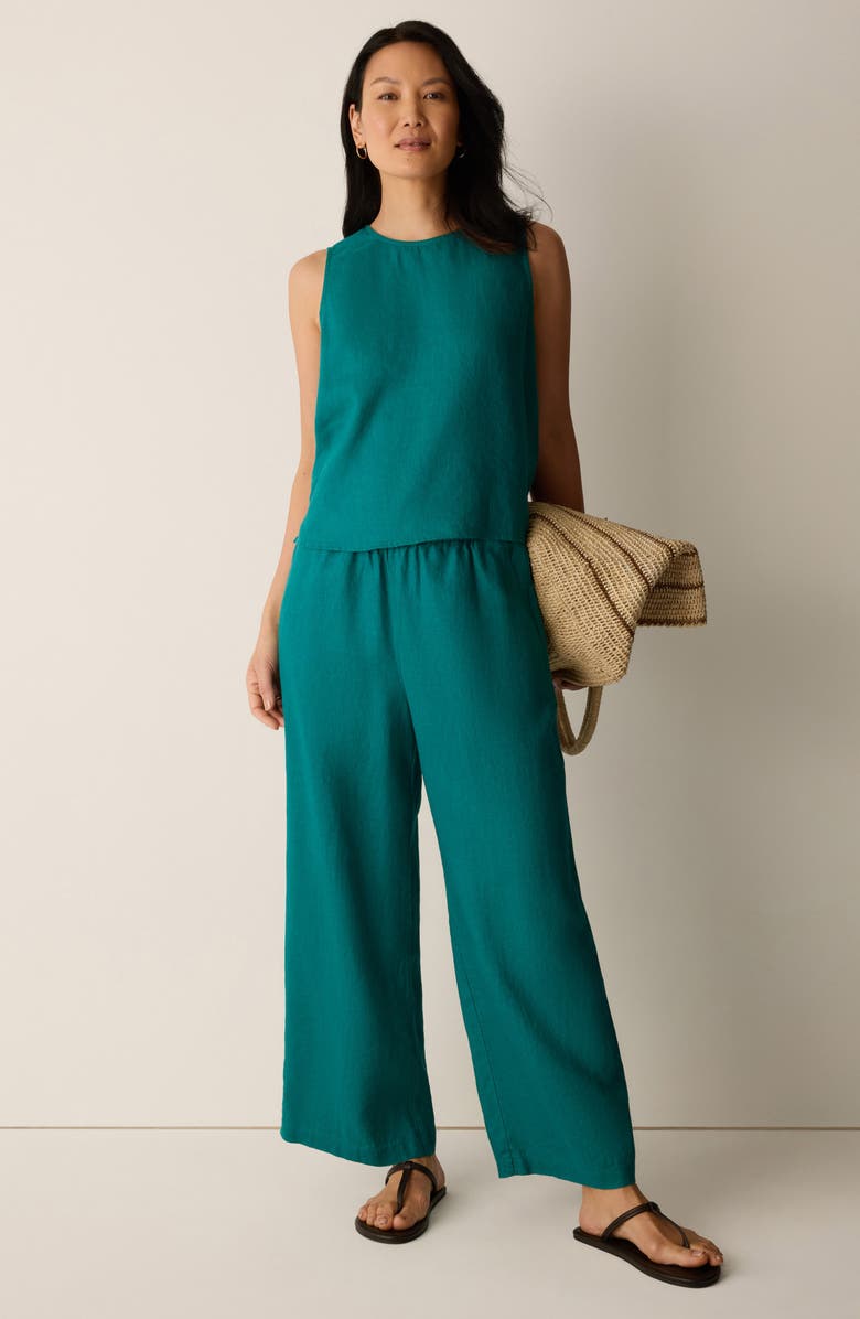 Eileen Fisher Linen Wide Leg Pants, Alternate, color, 