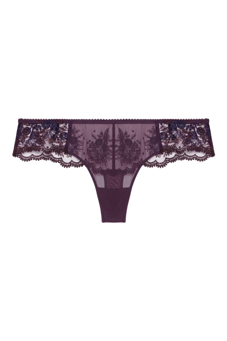 Intrigue Floral Embroidered Tanga, Alternate, color, FIG