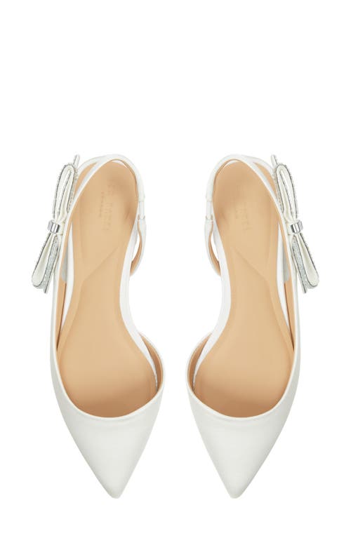 Ted Baker London Jane Bow Slingback Half D'orsay Pointed Toe Flat In White