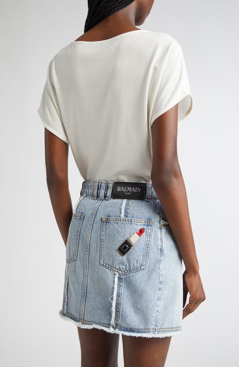 Balmain Lipstick Logo Graphic T-Shirt, Alternate, color, 