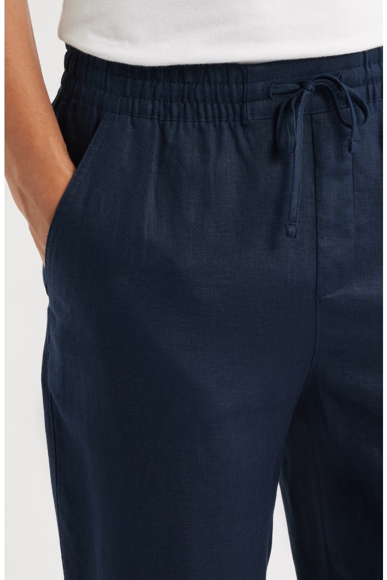 Avila Straight Leg Linen Drawstring Pants, Alternate, color, NAVY