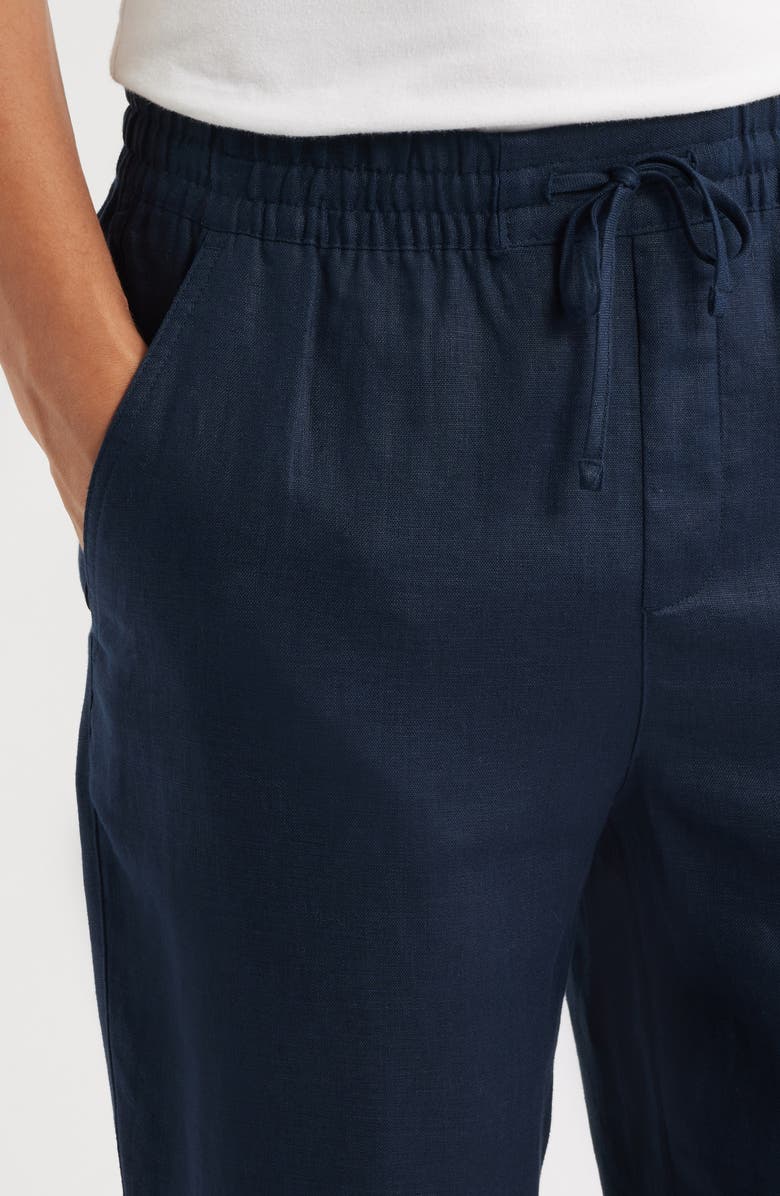 CHÉ Avila Straight Leg Linen Drawstring Pants, Alternate, color, Navy