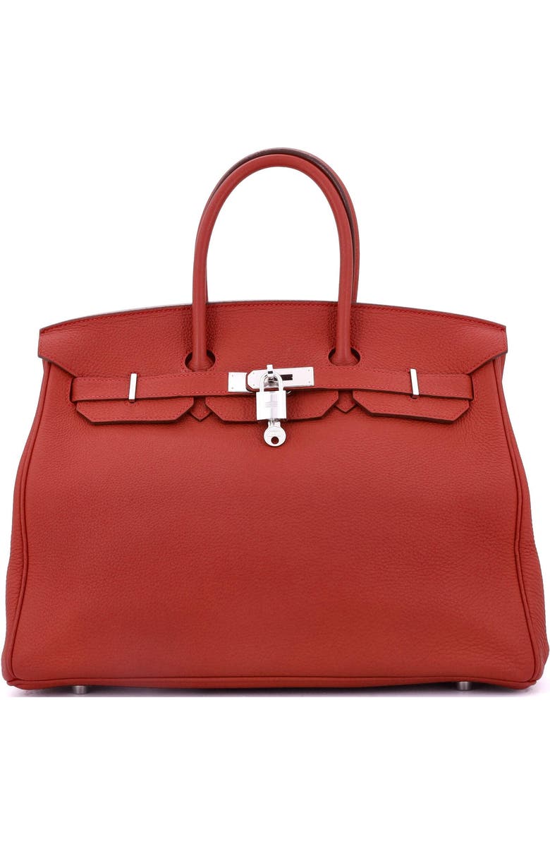 Pre-Owned Hermes Birkin Handbag Red Togo with Palladium Hardware 35, Main, color,