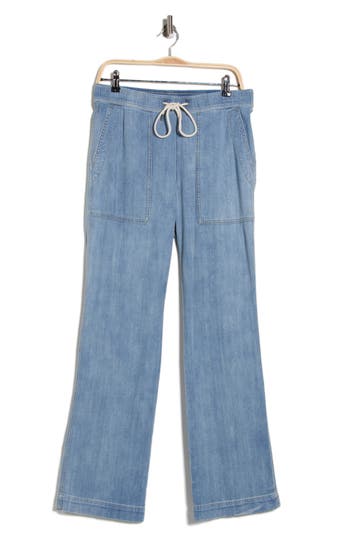 James Perse Cotton Chambray Denim Pants In Blue