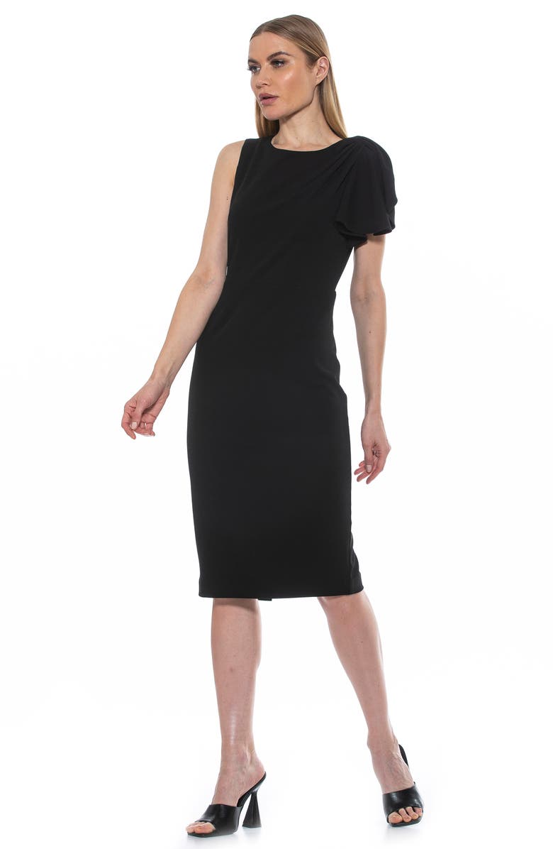 Alexia Admor Draped Sheath Midi Dress, Alternate, color,