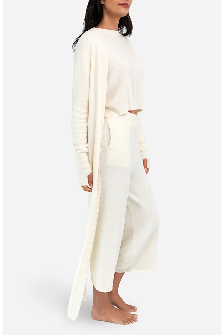 CloudCool Pajama Cardigan, Alternate, color, OFF WHITE