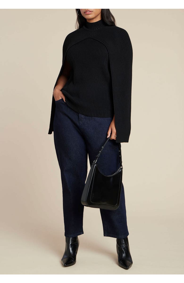 ELOQUII Cape Mockneck Sweater, Alternate, color, 
