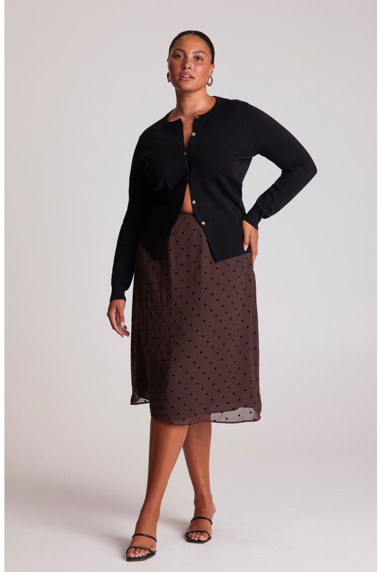 Sable Polka Dot Midi Skirt, Alternate, color, COCO POLKA
