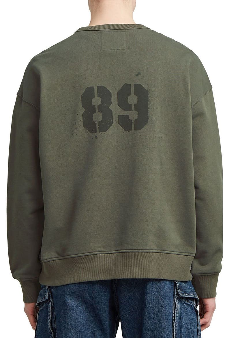 Sprayed 89 Loose Organic Cotton Crewneck Sweatshirt, Alternate, color, GS GREY