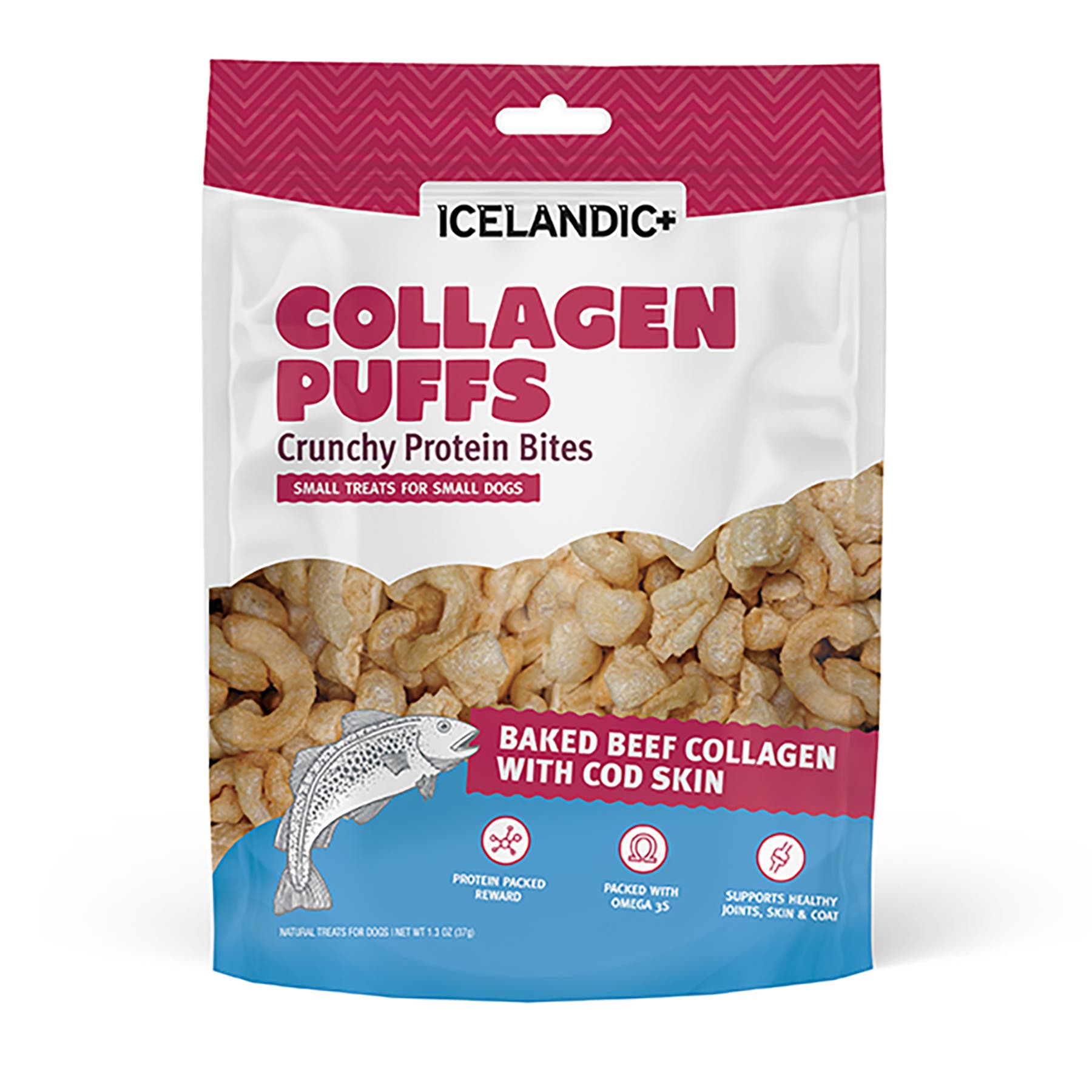 ICELANDIC+ Baked Beef Collagen With Cod Skin 1.3Oz Small Dog Treats in Brown 