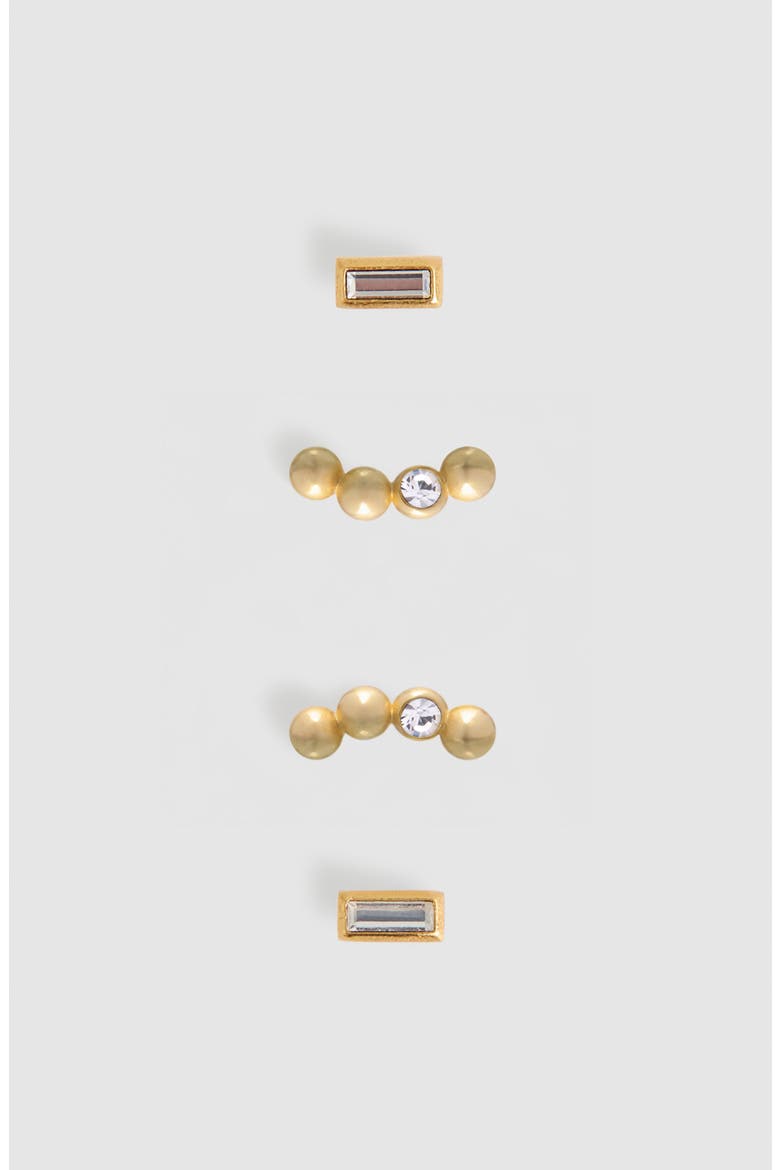 Mina Micro Set of 2 Stud Earrings, Alternate, color, GOLD TONE/ CLEAR CRYSTAL