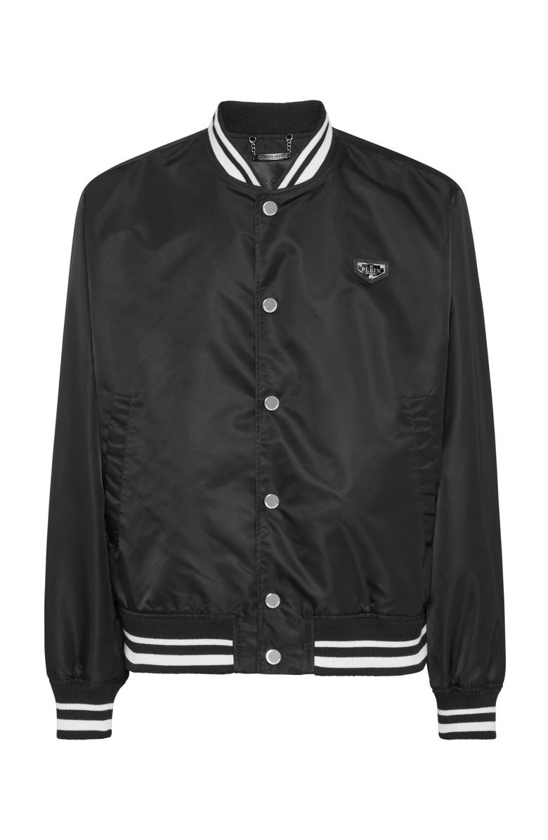 PHILIPP PLEIN Baseball Bomber Jacket Men, Main, color, Black