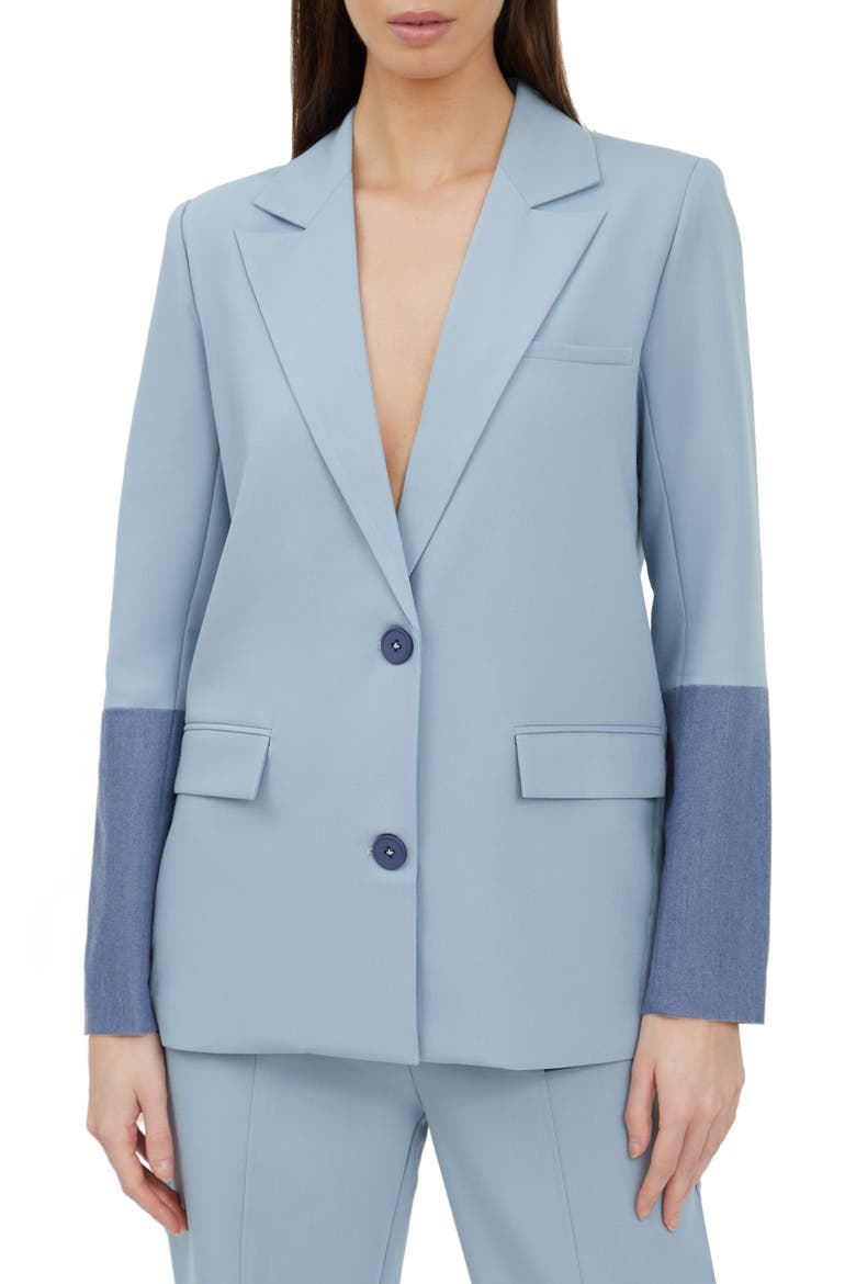 Violet Oversize Blazer, Main, color, BLUE