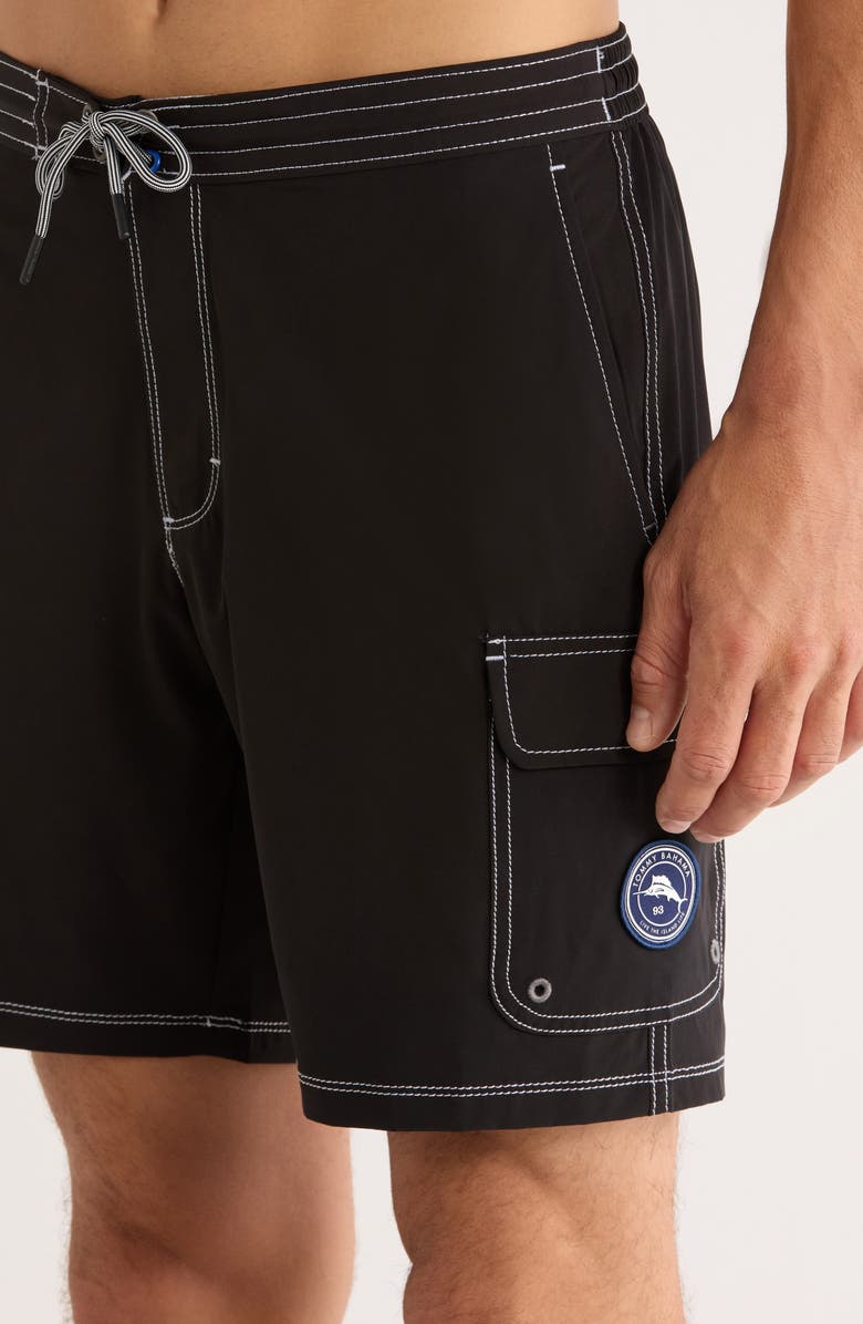 Tommy Bahama Baja Bay Swim Trunks, Alternate, color, Black