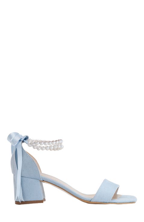 Emmy London Wedding Shoes Light Blue Emmy London Cheap Block Heel
