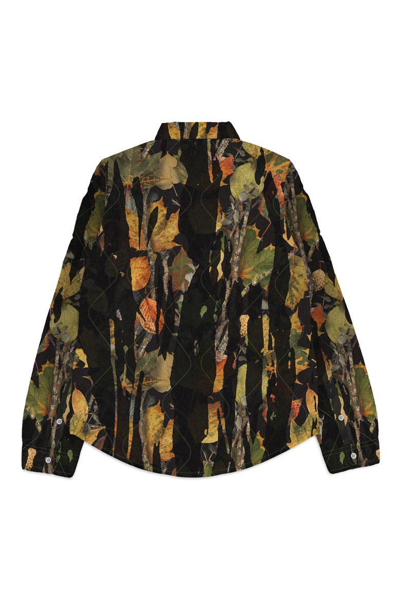 Quilted Long Sleeve Button-Down Shirt, Alternate, color, DRIP CAMO