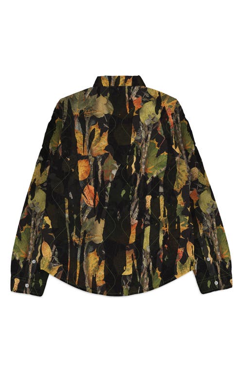 Purple Brand Quilted Long Sleeve Button-down Shirt In Green