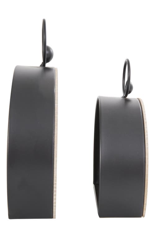 Vivian Lune Home Set Of 2 Modern Wooden Clocks In Black