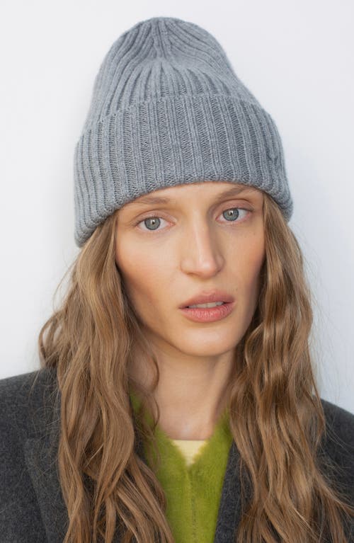 Ruslan Baginskiy Monogram Embroidered Merino Wool Beanie In Gray