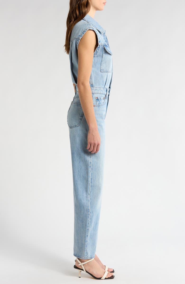 Pistola Ace Sleeveless Denim Jumpsuit, Alternate, color, Rally