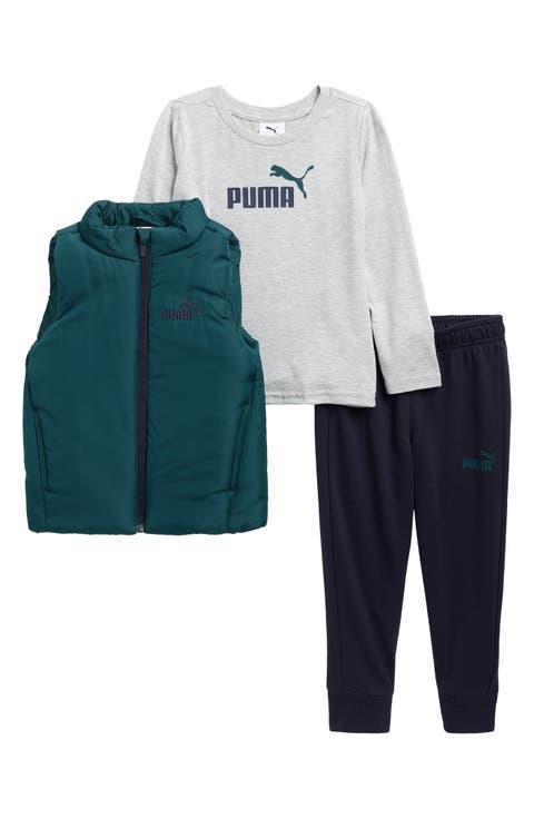 Kids' T-Shirt, Puffer Vest & Joggers Set (Little Kid)