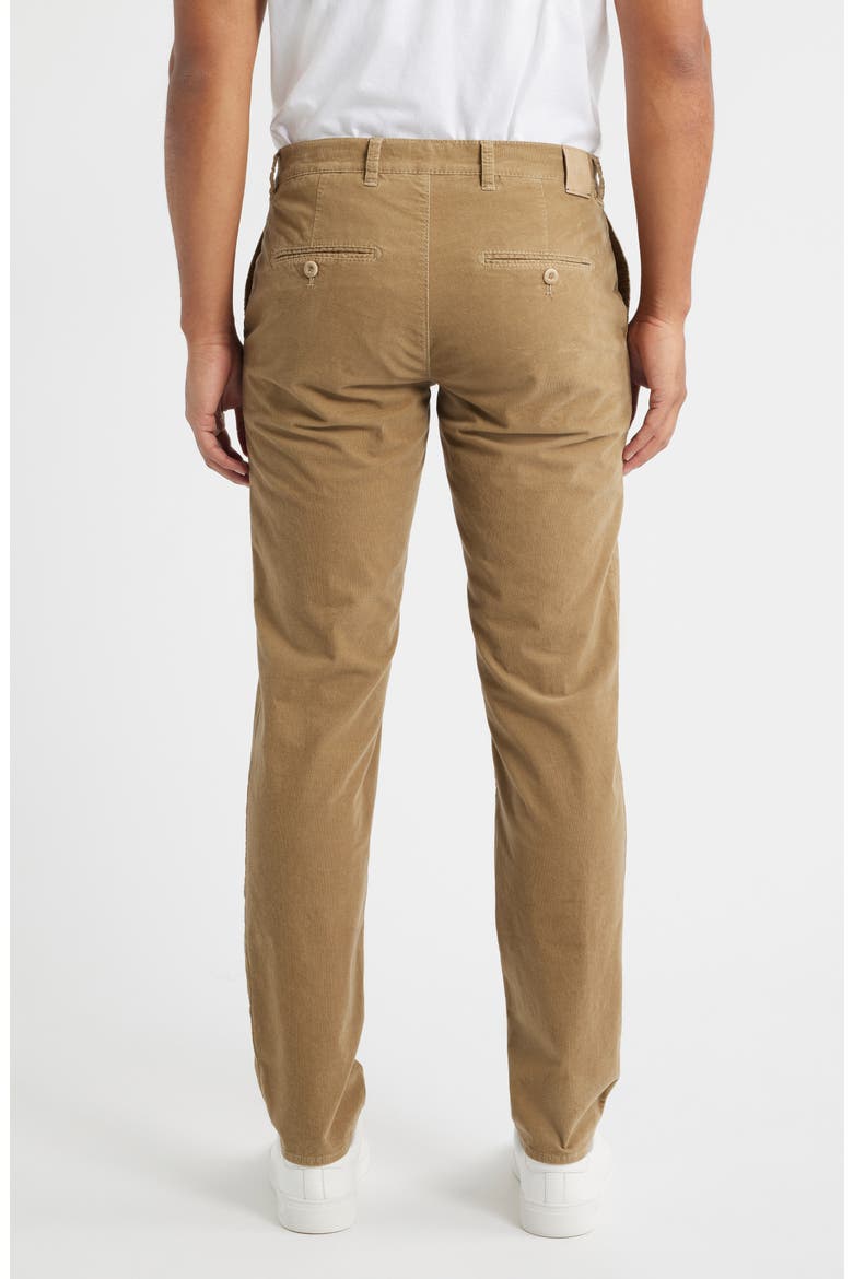 Fabio Flat Front Stretch Corduroy Pants, Alternate, color, CAMEL