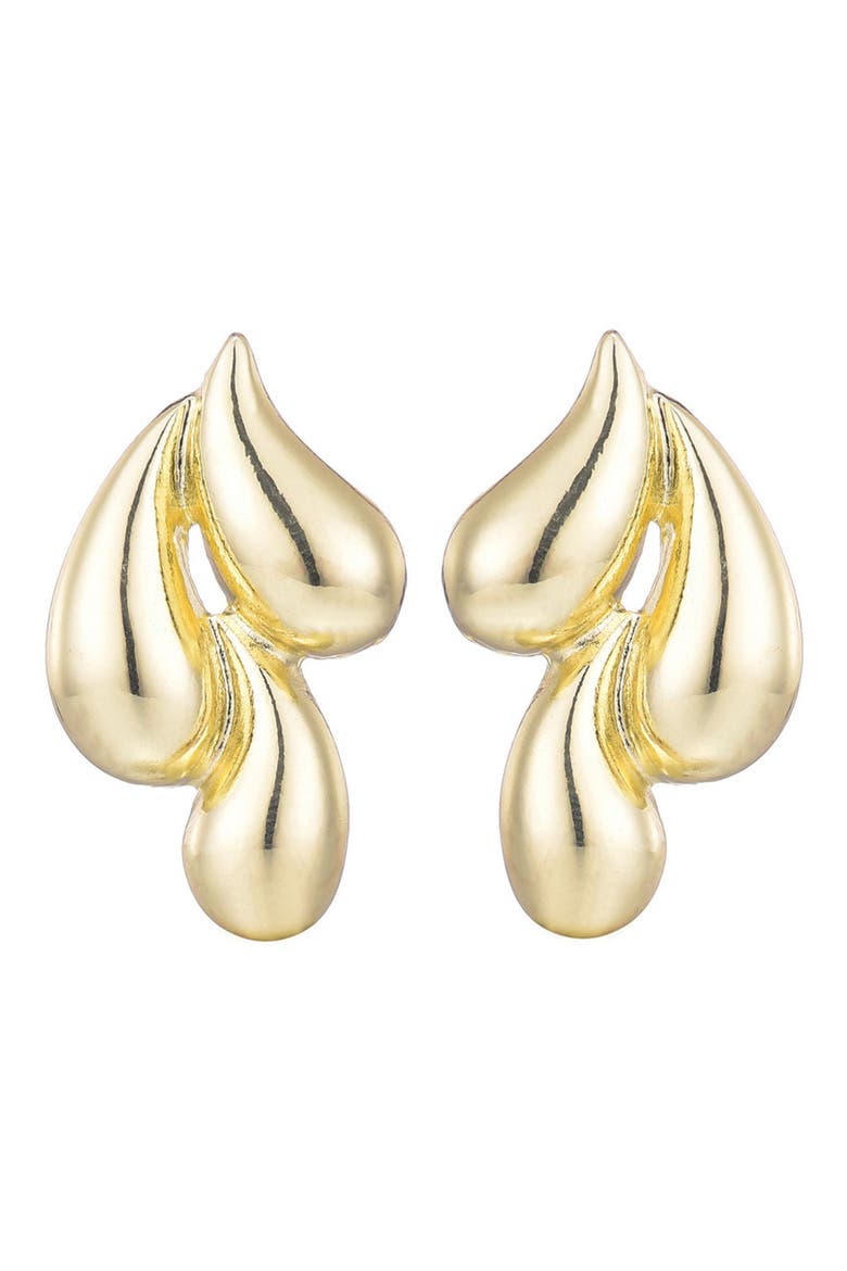 Triple Teardrop Stud Earrings, Alternate, color, GOLD