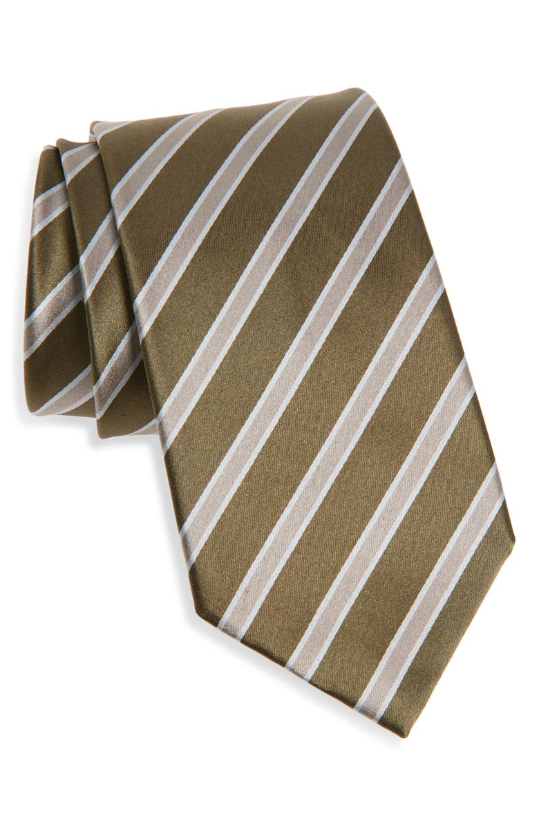 TOM FORD Regimental Stripe Silk Tie, Main, color, Green Multi
