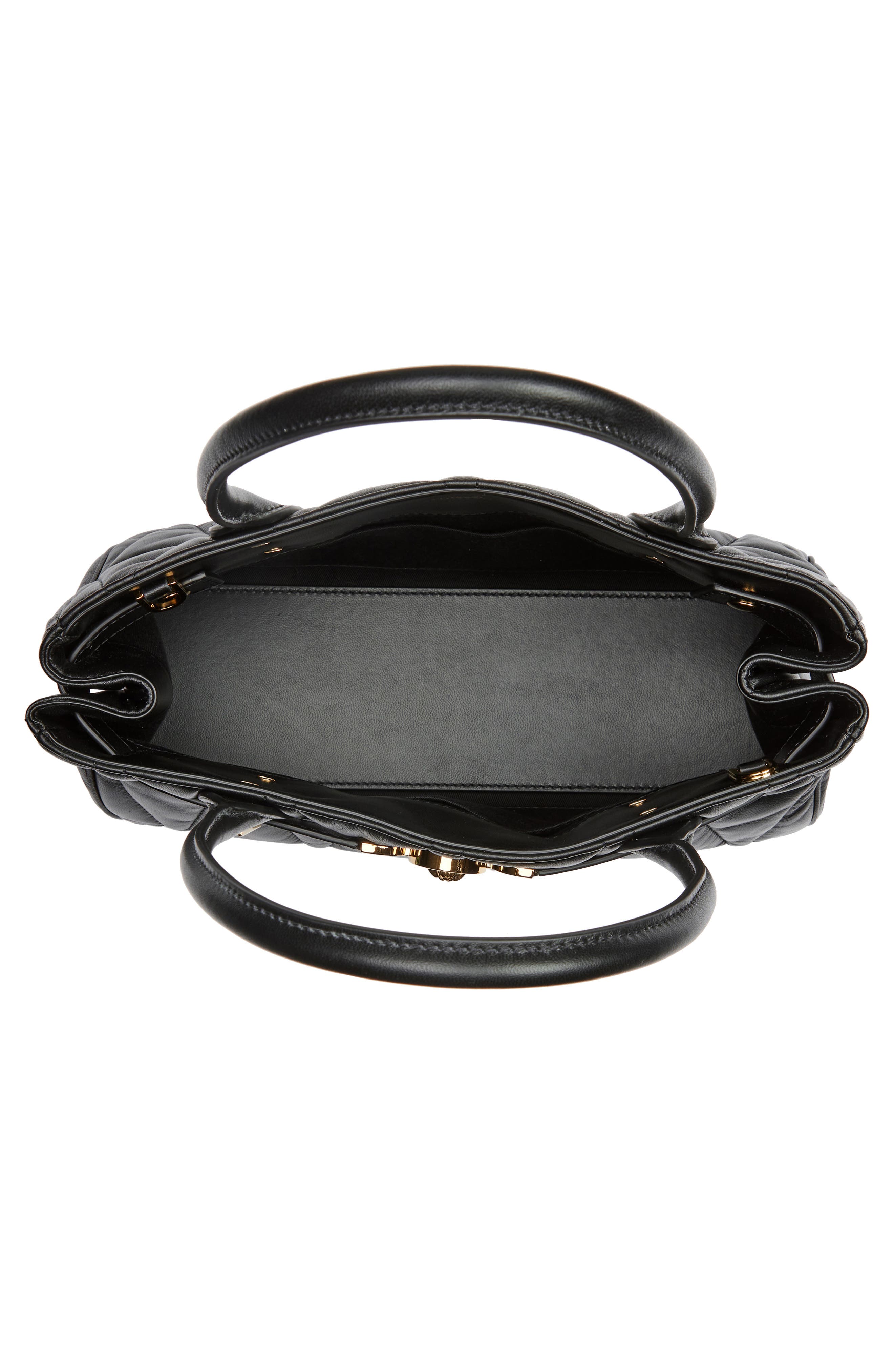 Versace Medium Medusa '95 Quilted Leather Tote, Alternate, color, Black Versace Gold