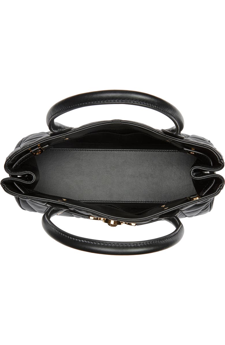 Versace Medium Medusa '95 Quilted Leather Tote, Alternate, color, Black Versace Gold