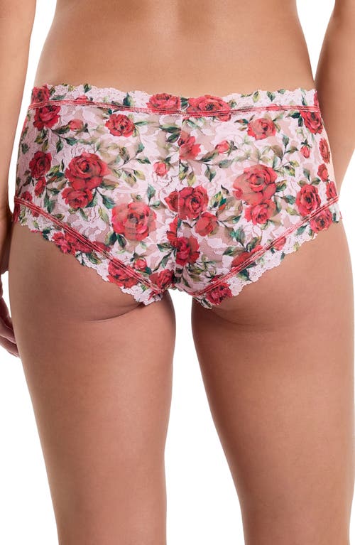 Hanky Panky Printed Signature Lace Boyshorts In Je' Taime (pink)