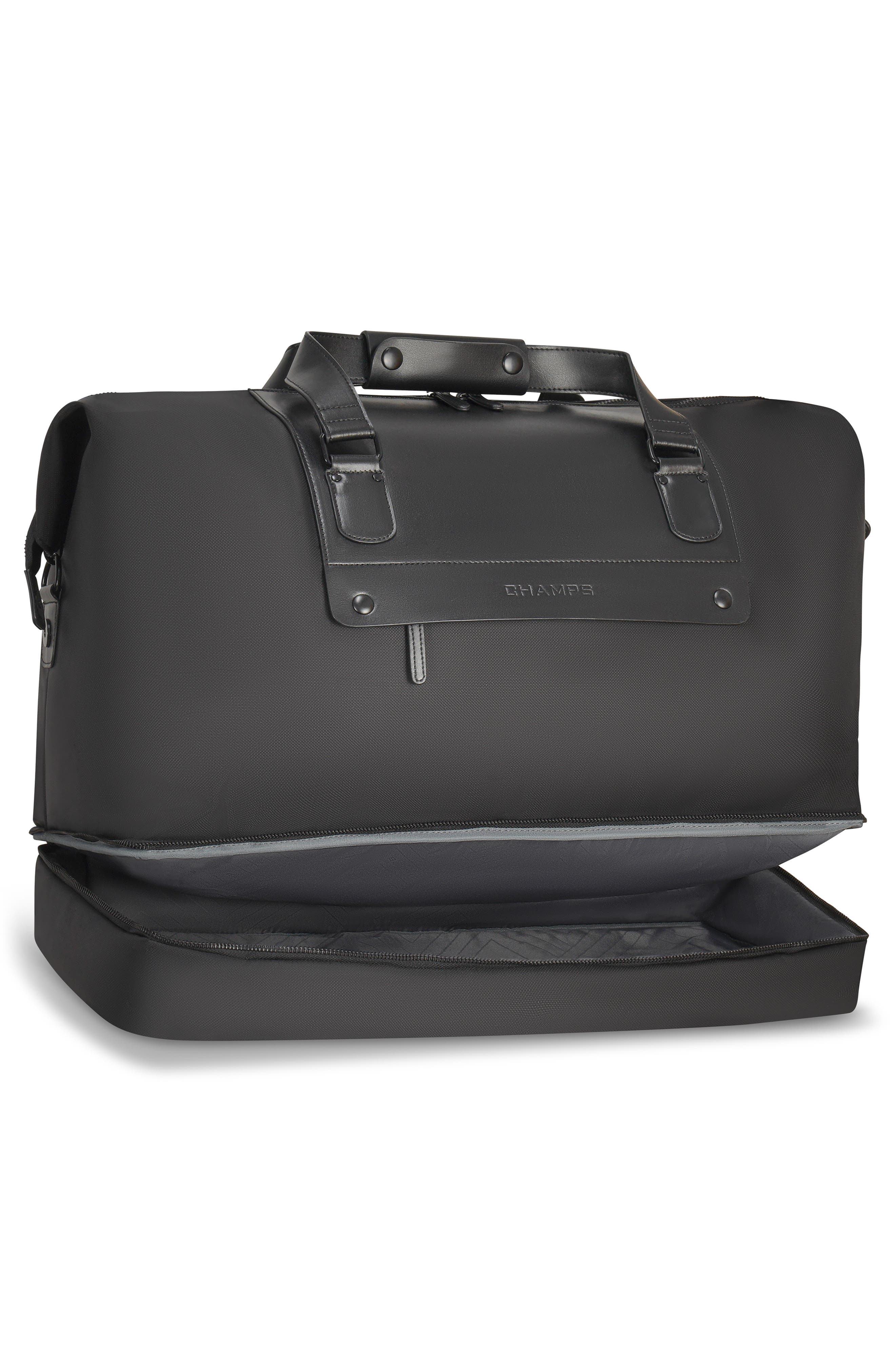 CHAMPS Waterproof Nylon Duffle Bag, Alternate, color, Black