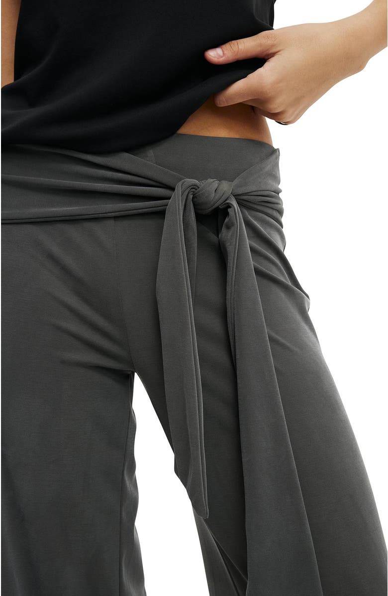 Cotton On Women's Honey Tie Pant, Alternate, color, Charcoal