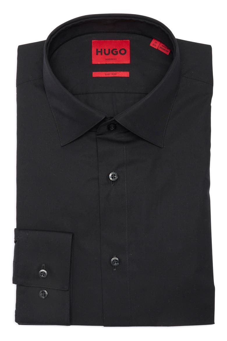Valerio Modern Fit Cotton Dress Shirt, Alternate, color, BLACK