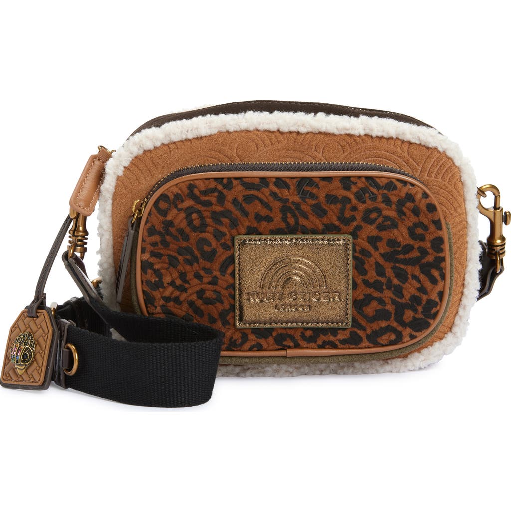 Kurt Geiger London Southbank Tag Mixed Media Camera Bag In Brown
