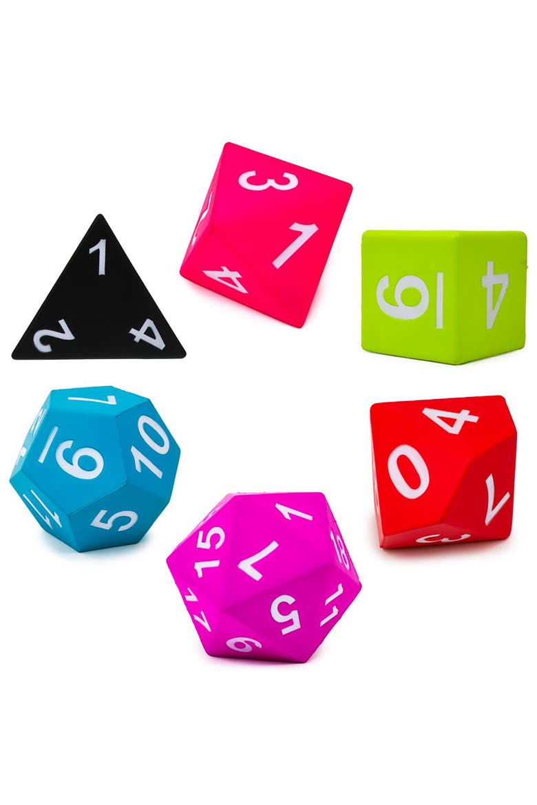 Giant Roleplaying Game Foam 6 Piece Dice Set, Alternate, color, Multicolored